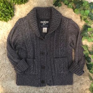 Osh Kosh 3T Boy's Gray Cardigan Sweater